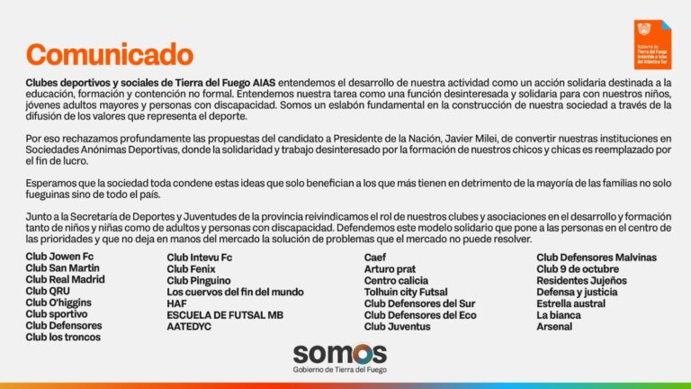 LA SECRETARÍA DE DEPORTES Y JUVENTUDES Y CLUBES DEPORTIVOS Y SOCIALES DE LA PROVINCIA RECHAZAN LA PROPUESTA DE CONVERTIRSE EN SOCIEDADES ANÓNIMAS